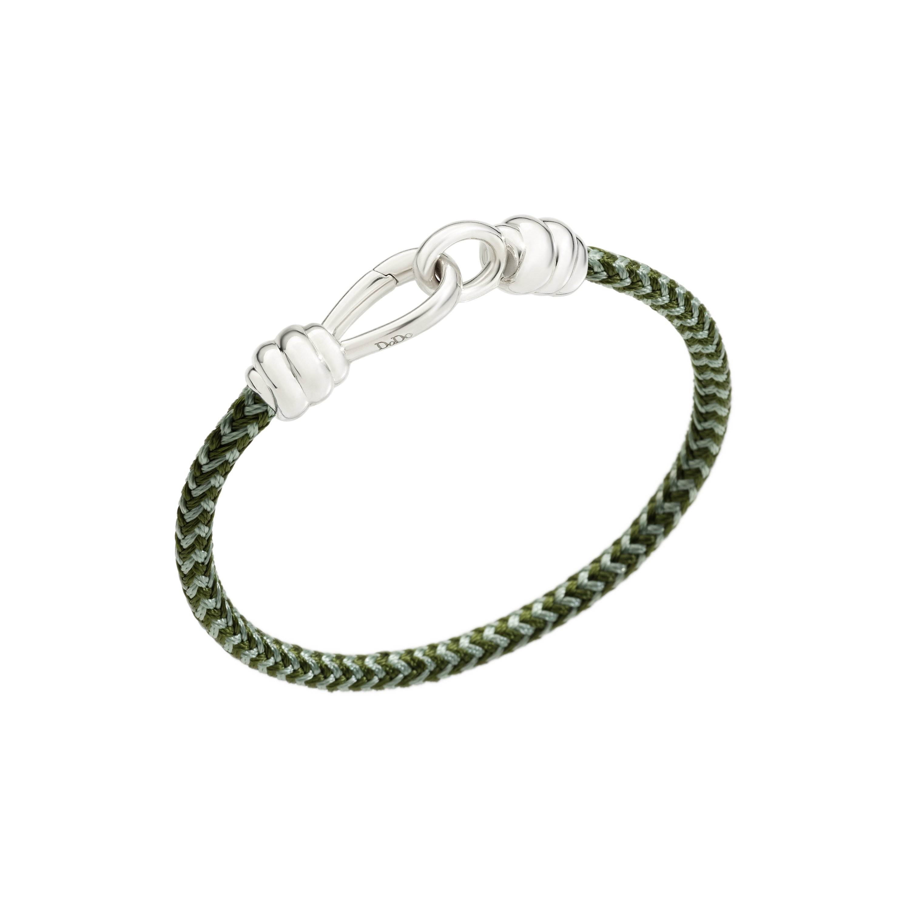 Bracciale Nodo in Argento e Cotone Verde