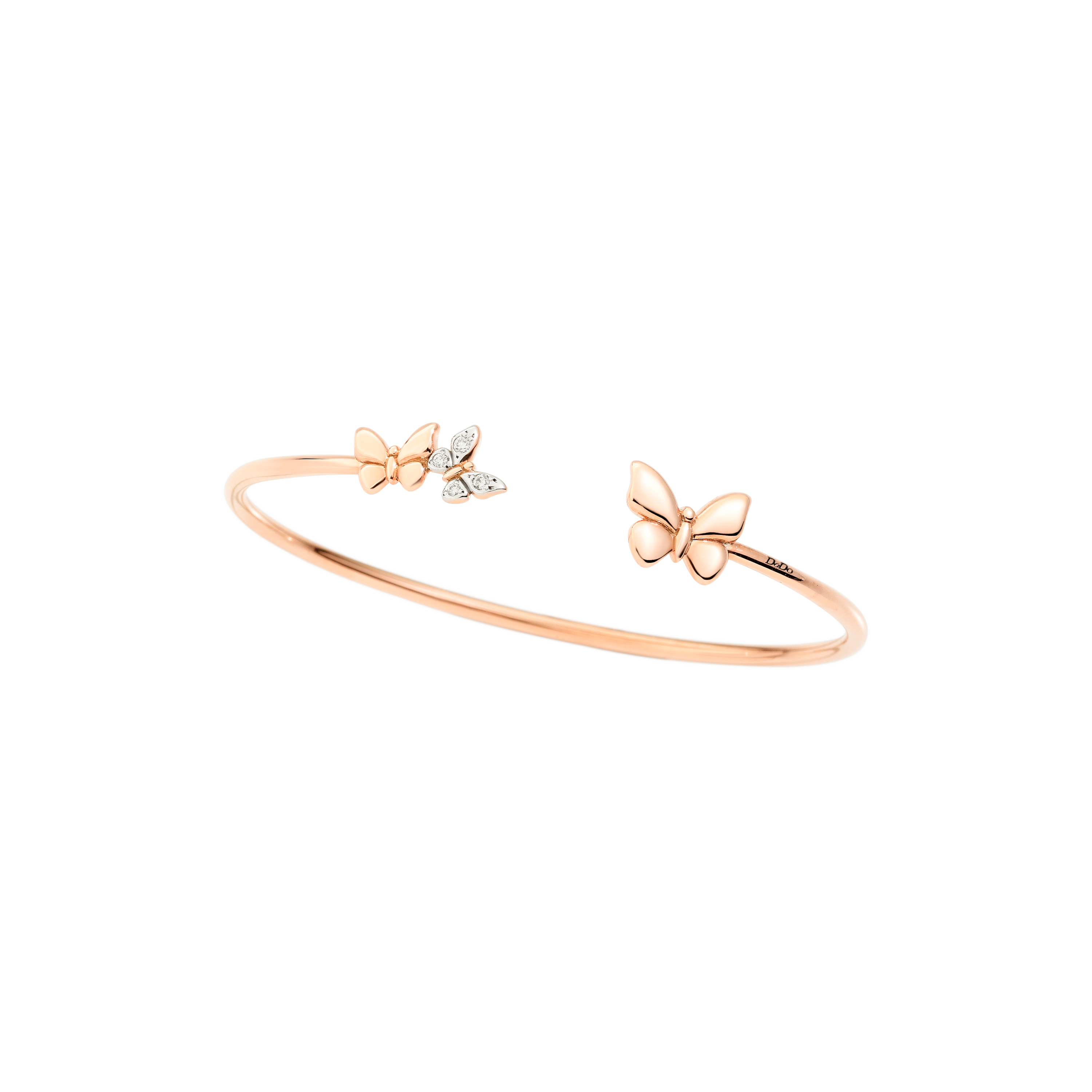 Bracciale Cuff Farfalla in Oro Rosa e Diamanti