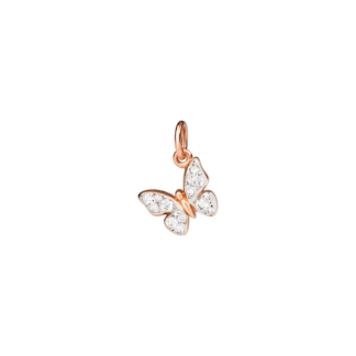 Kim Johanson Collana Con Ciondolo Farfalla In Acciaio Inox, Colori Oro Rosa, Argento O Oro, Lunghezza 46 Cm, Effetto 3D, In Sacchetto Regalo