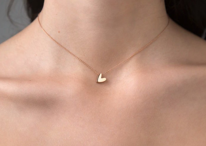 Girocollo in Oro Rosa con Ciondolo a Cuore