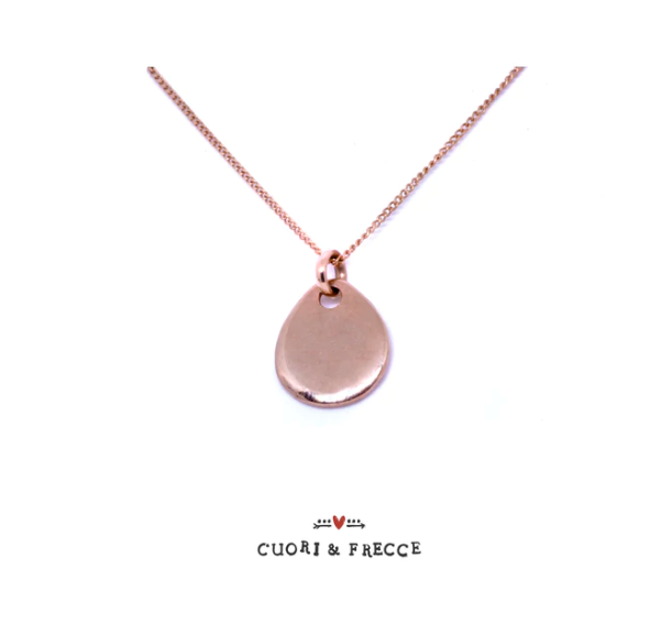 Girocollo in Oro Rosa con Ciondolo a Goccia