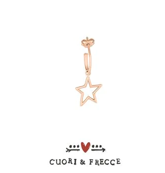 Monorecchino Pendente in Oro Rosa con Stella