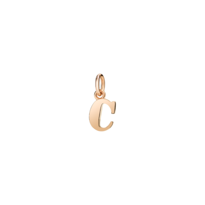 Ciondolo Lettera C in Oro Rosa