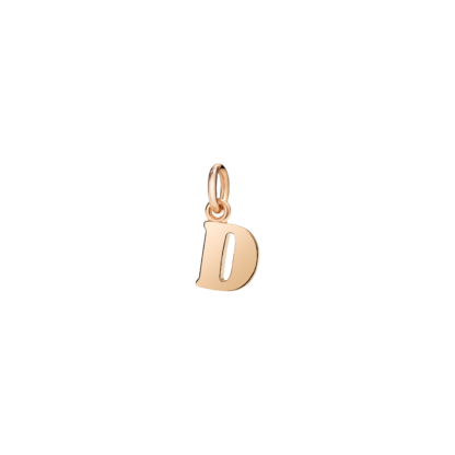 Ciondolo Lettera D in Oro Rosa