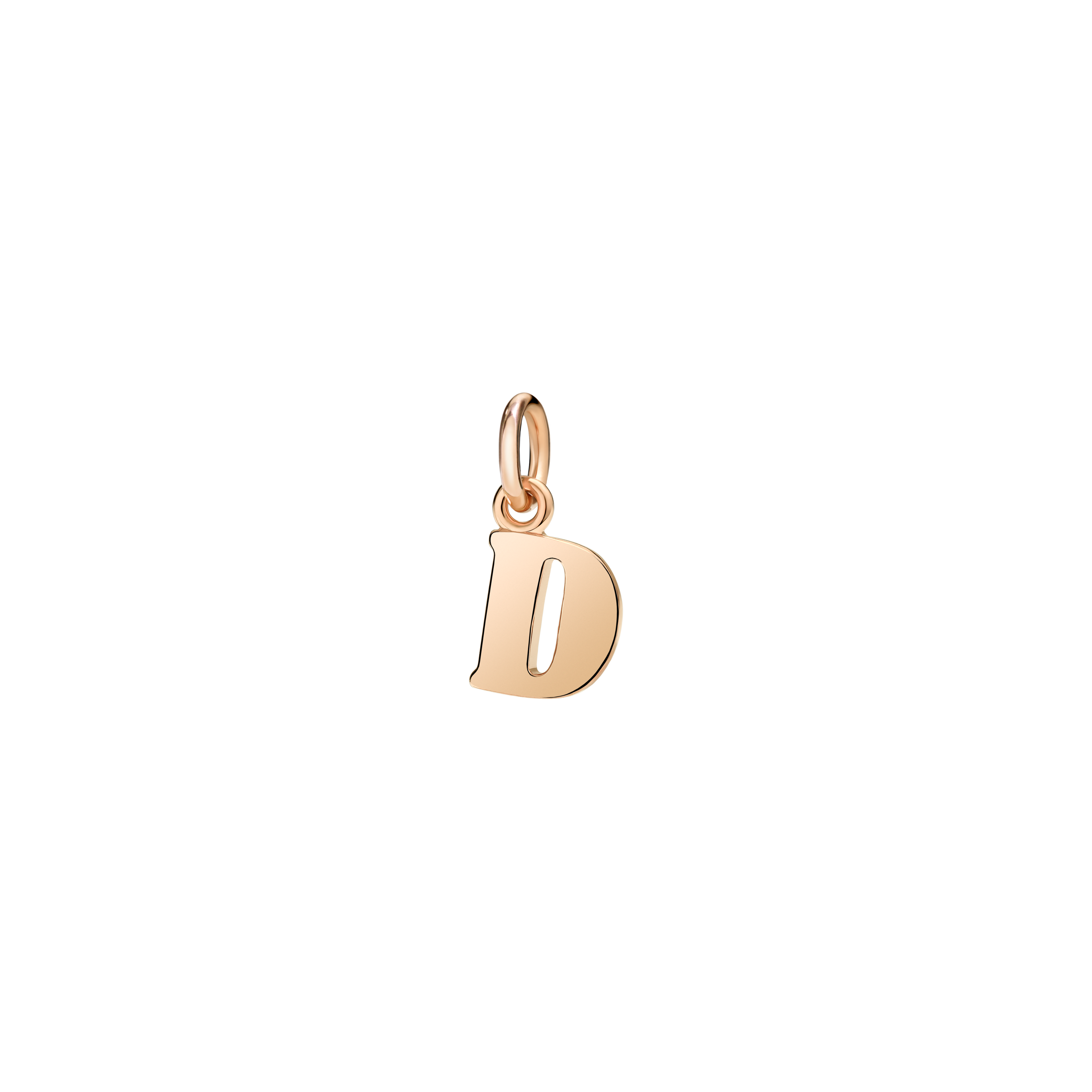 Ciondolo Lettera D in Oro Rosa
