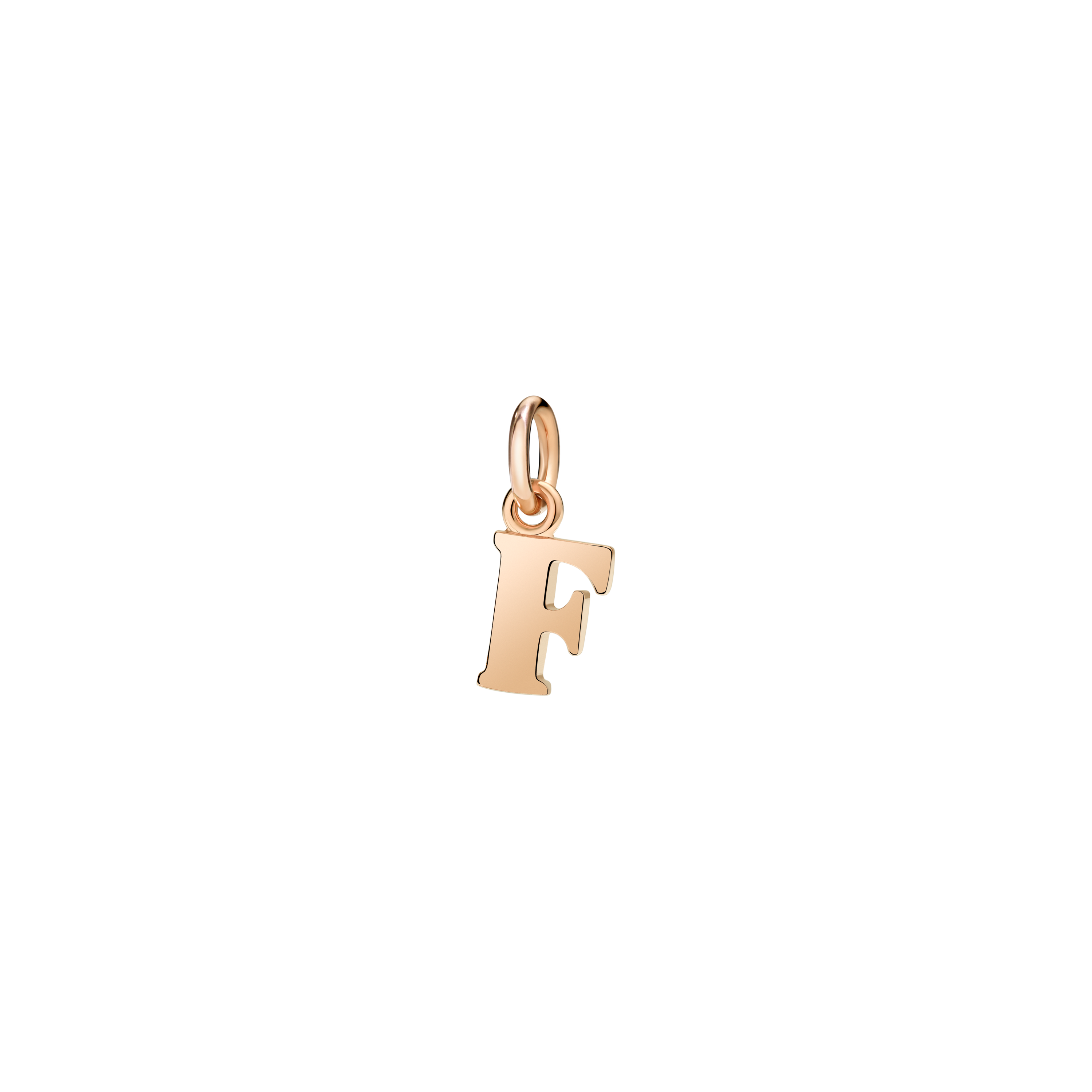 Ciondolo Lettera F in Oro Rosa