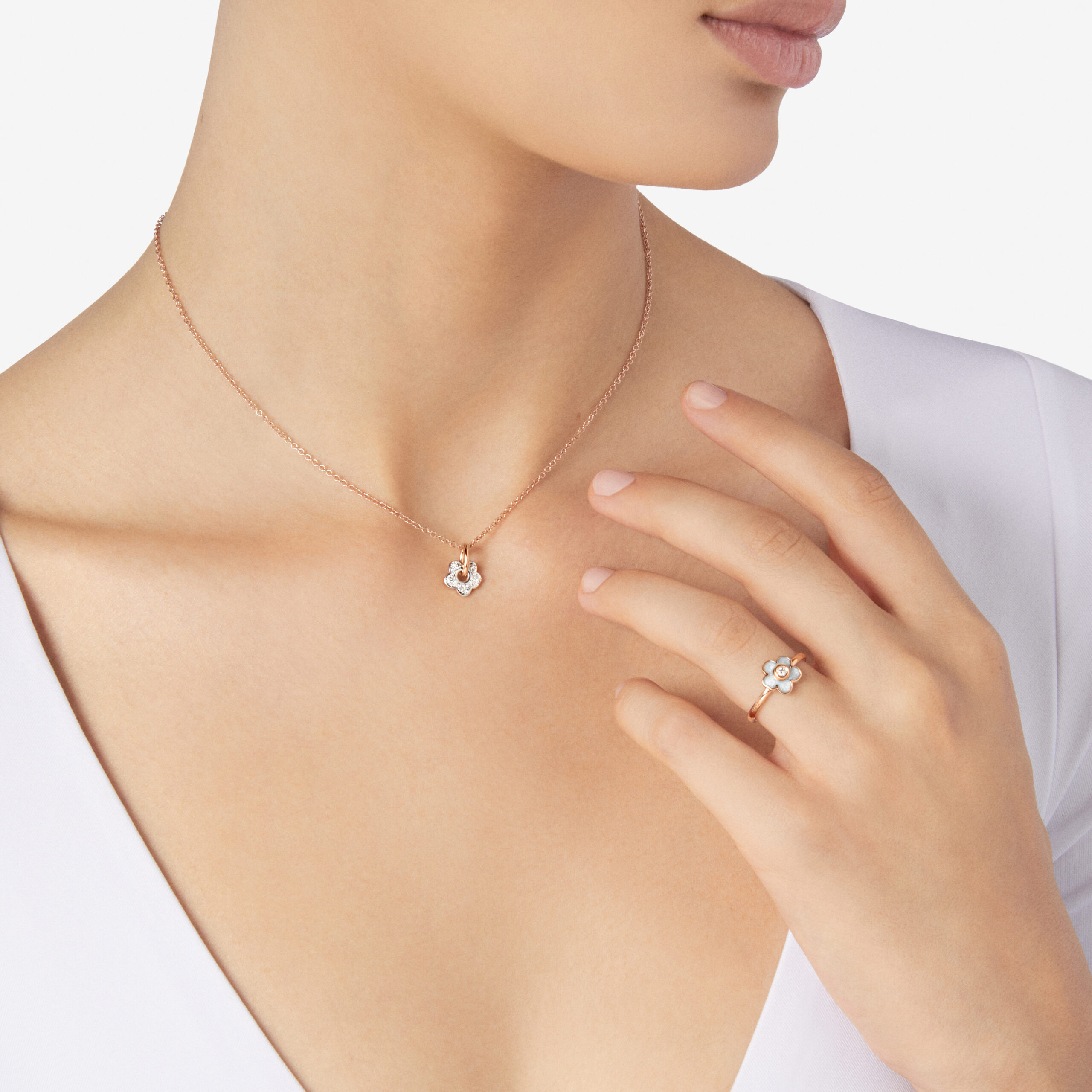 Ciondolo Fiore con Diamanti