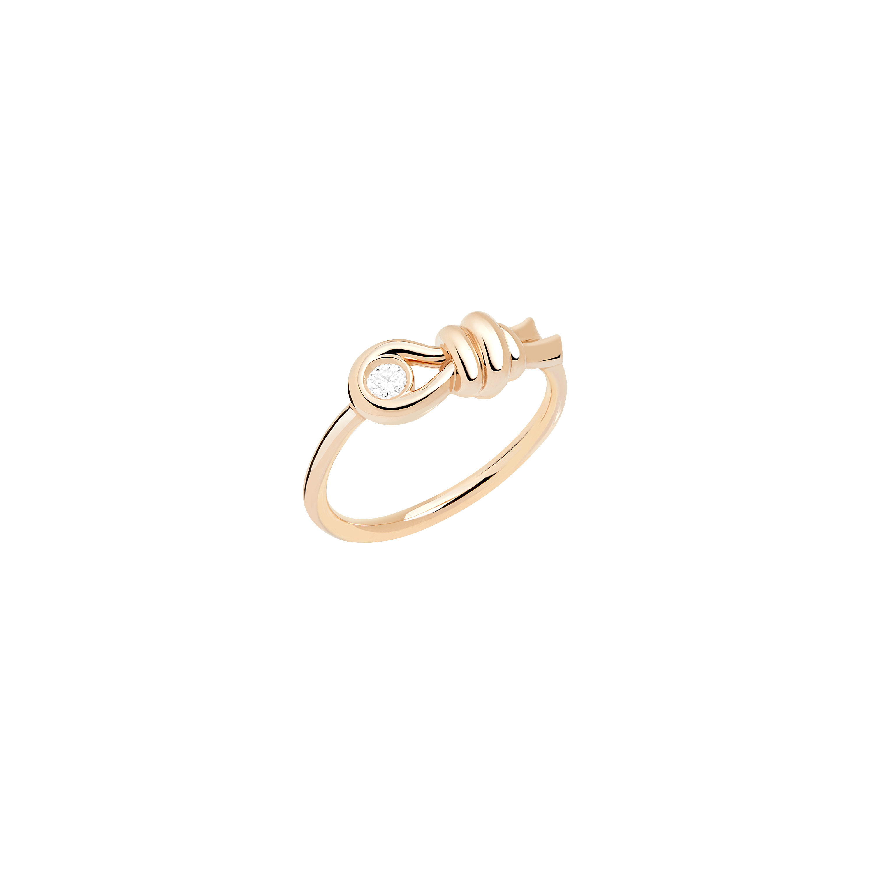 Anello Nodo Oro Rosa con diamante bianco