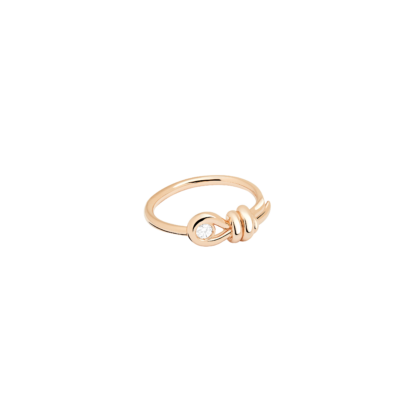 Anello Nodo Oro Rosa con diamante bianco