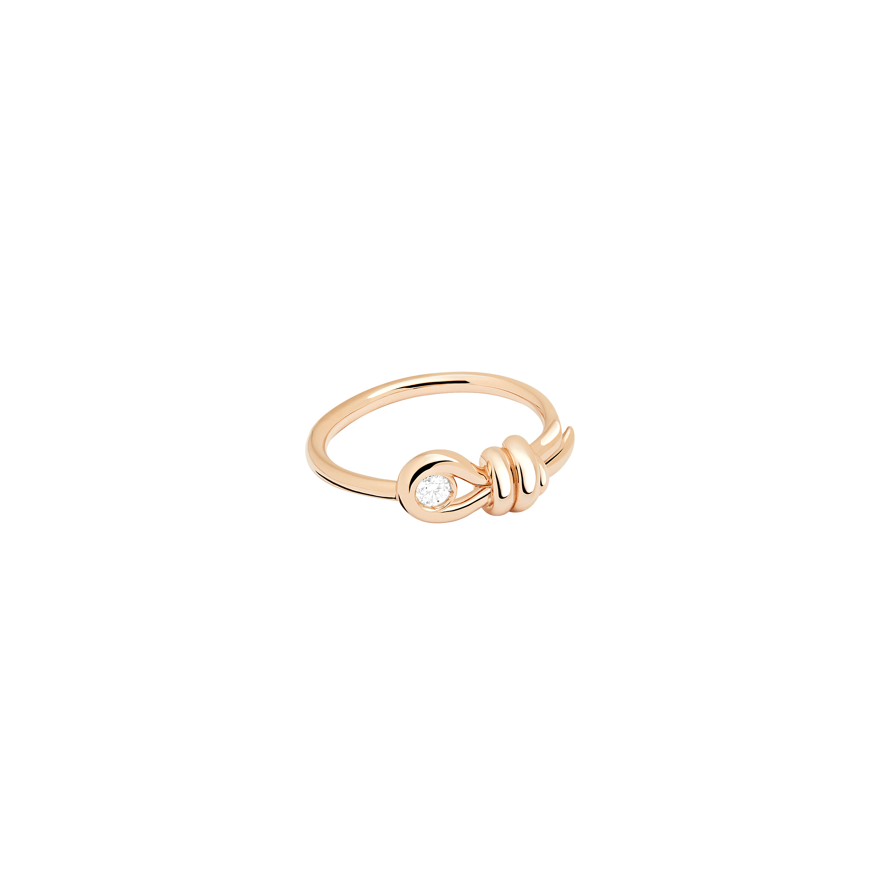 Anello Nodo Oro Rosa con diamante bianco