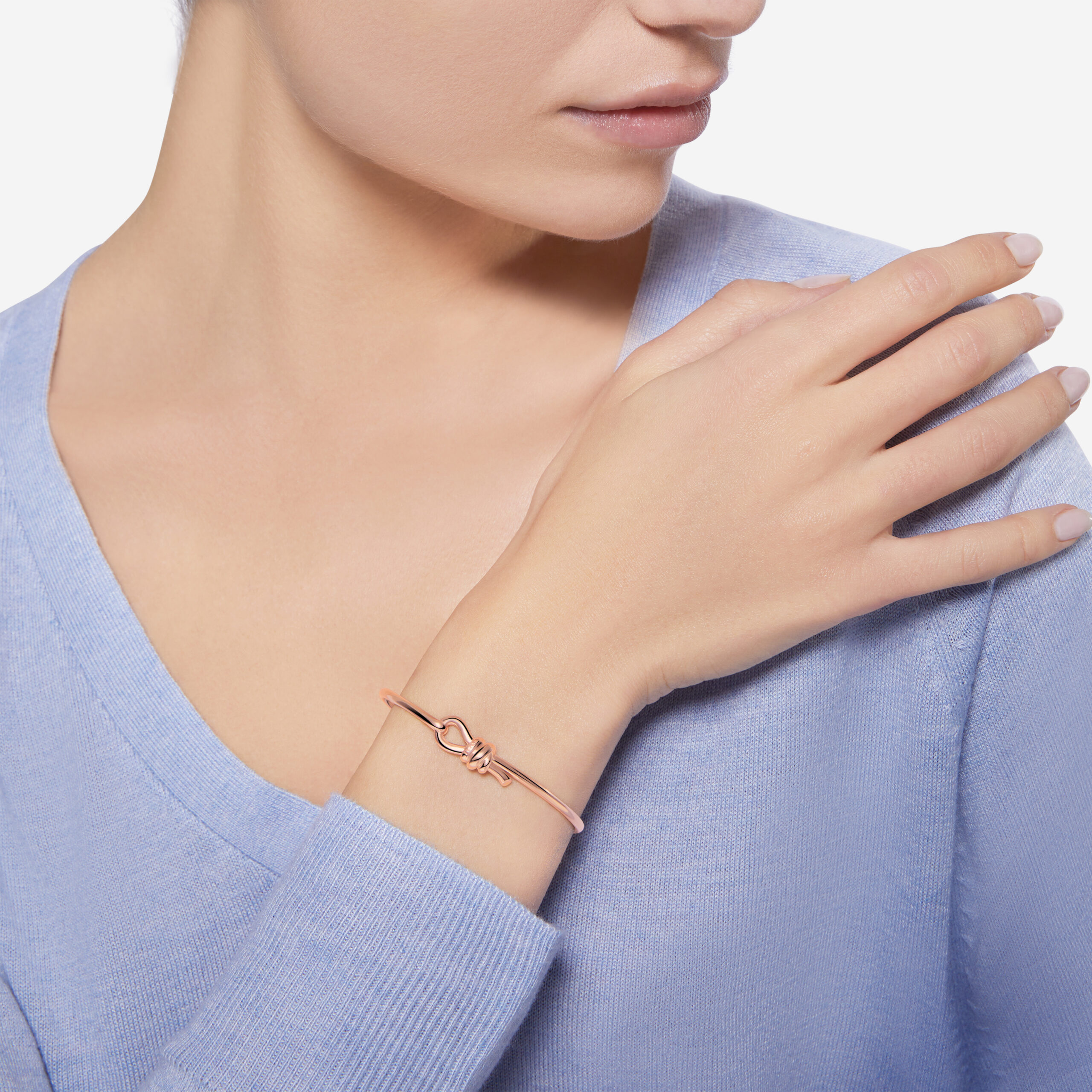 Bracciale Bangle Nodo Oro Rosa