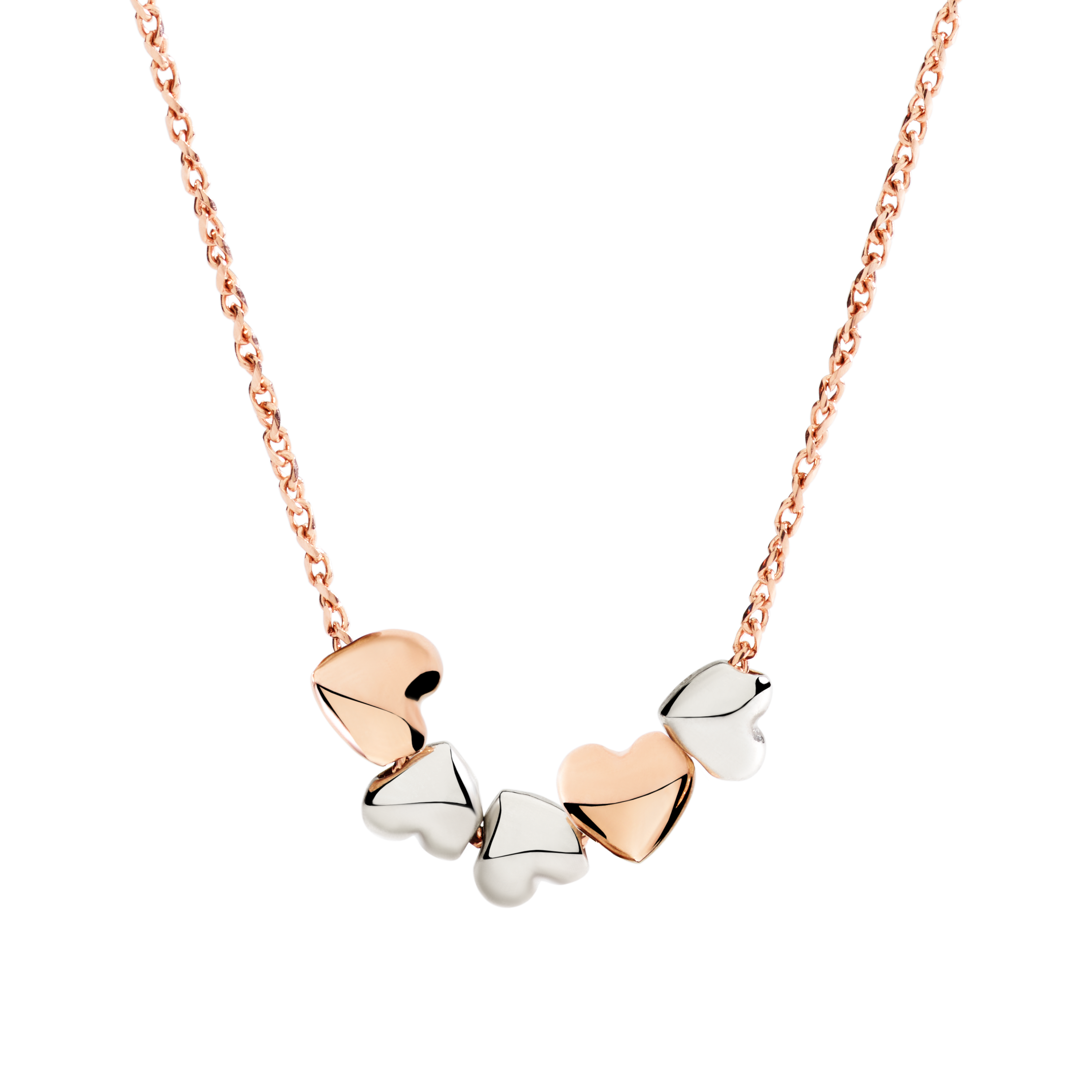 Collana Cuore Oro Rosa & Argento