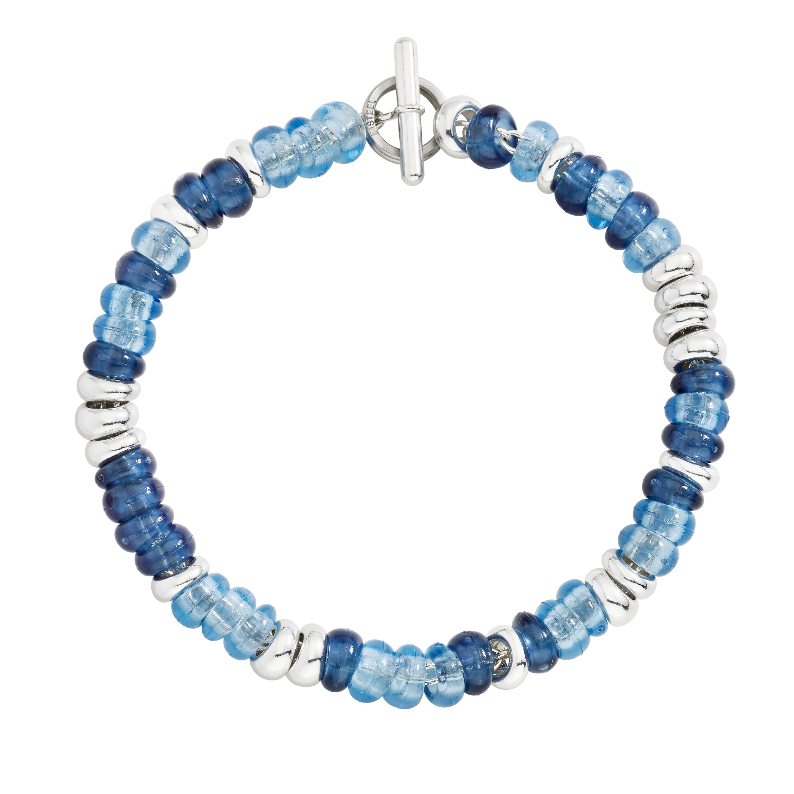 Bracciale Rondelle Argento & Plastica Riciclata "Per papà, with love!"