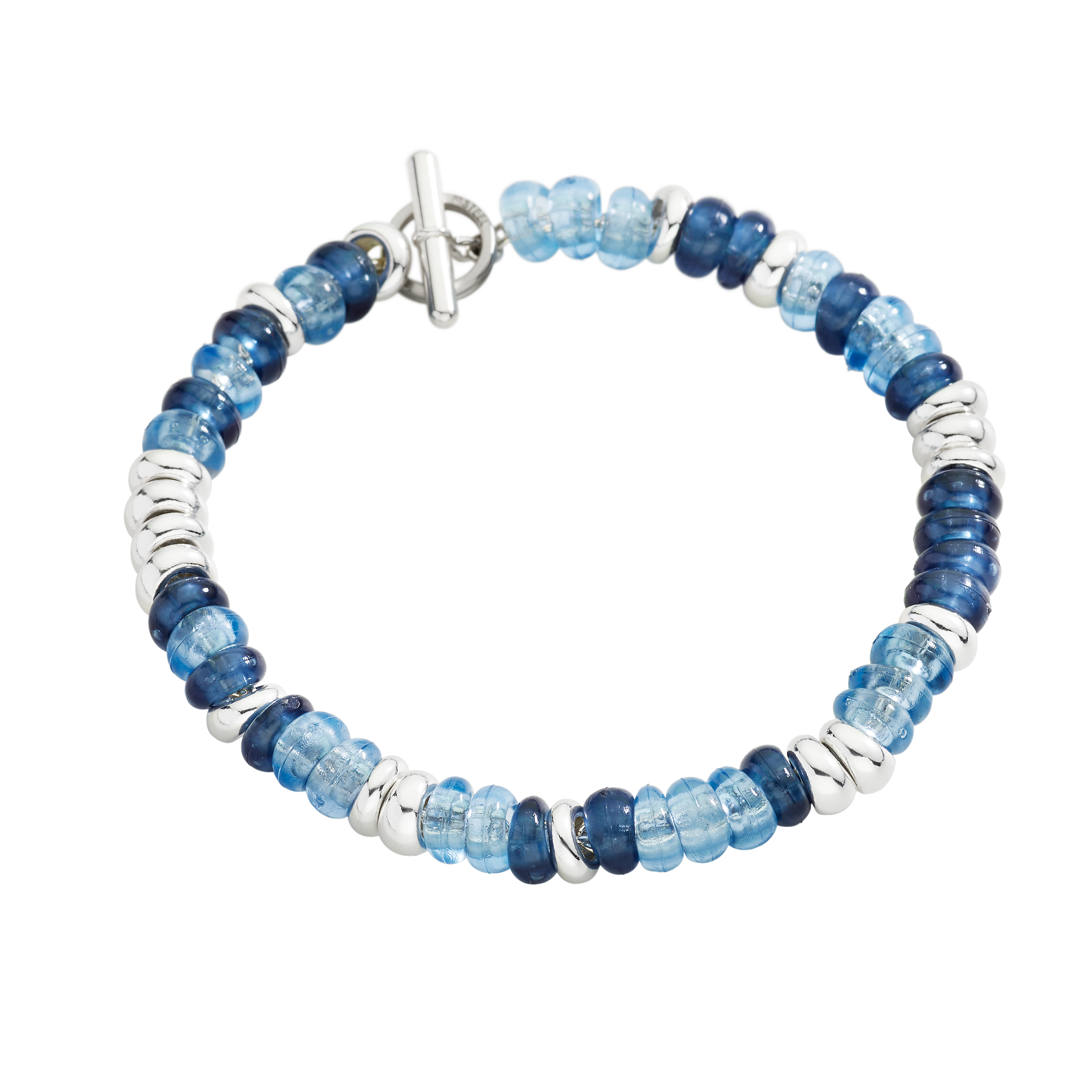 Bracciale Rondelle Argento & Plastica Riciclata "Per papà, with love!"