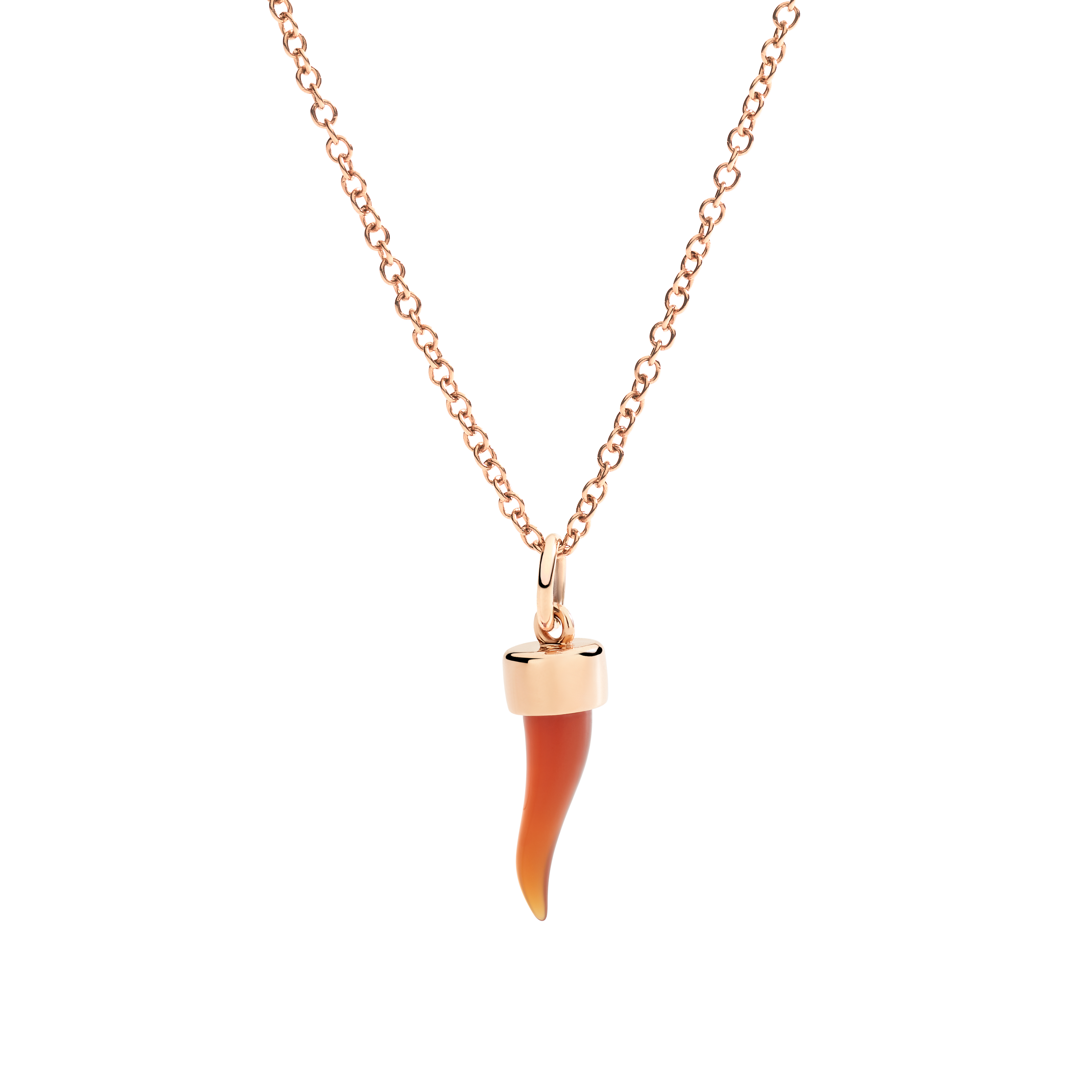 Ciondolo Corno Oro Rosa & Corniola