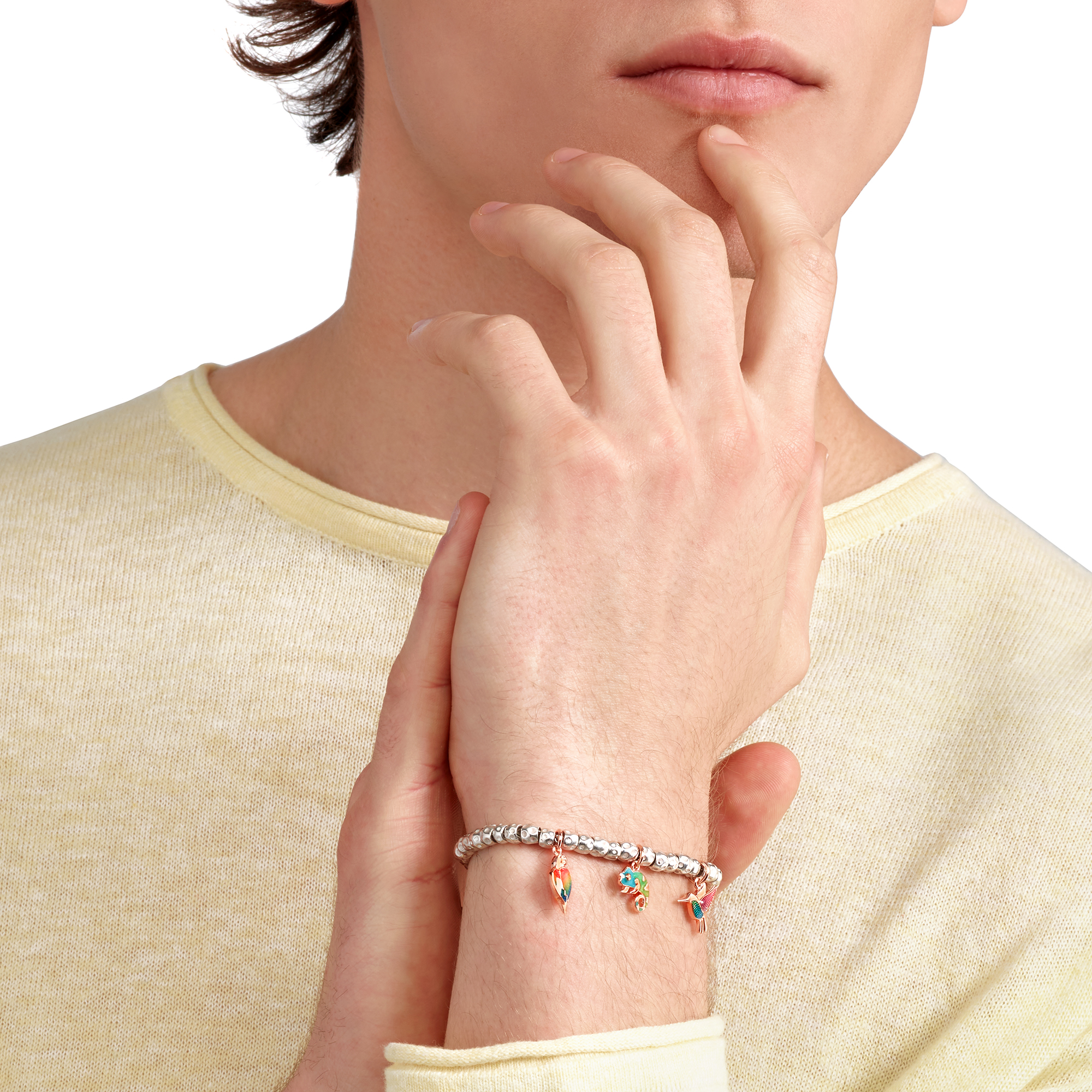 Ciondolo Camaleonte Oro Rosa & Smalto