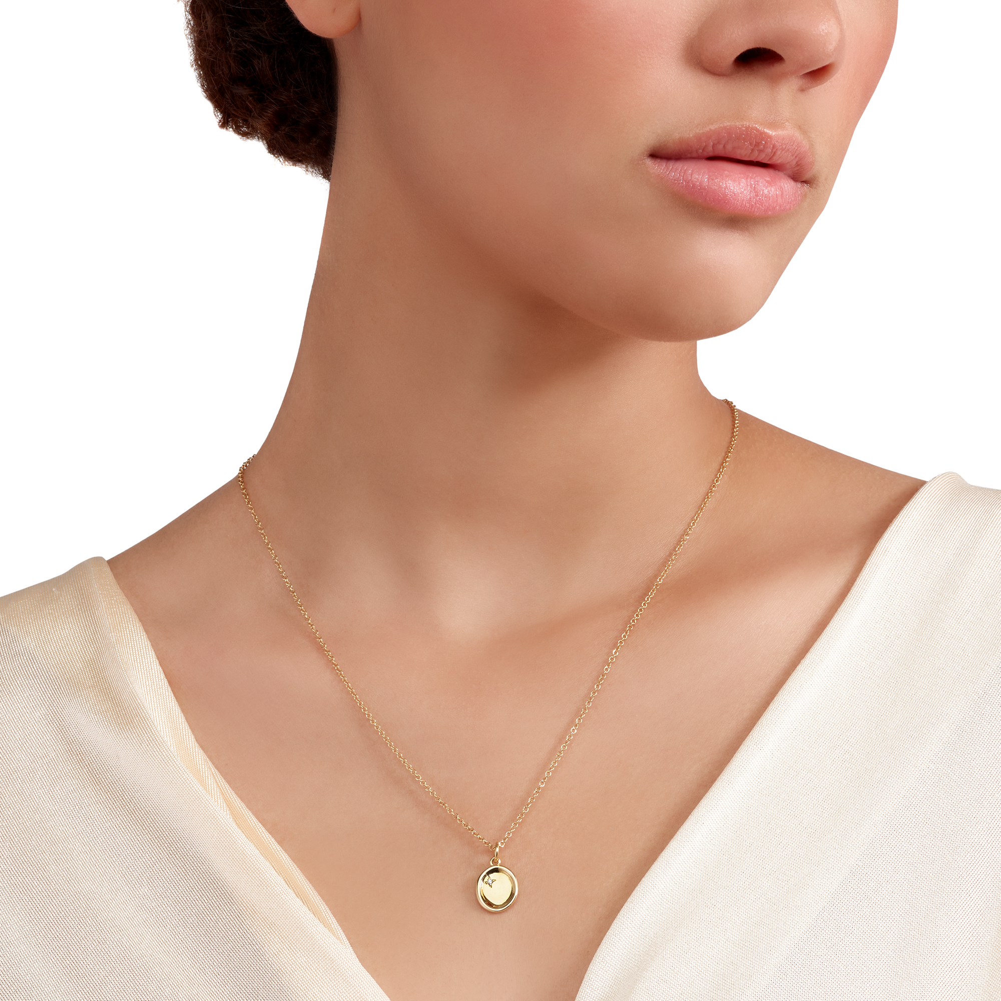 Ciondolo Sigillo Oro Giallo & Diamante Bianco