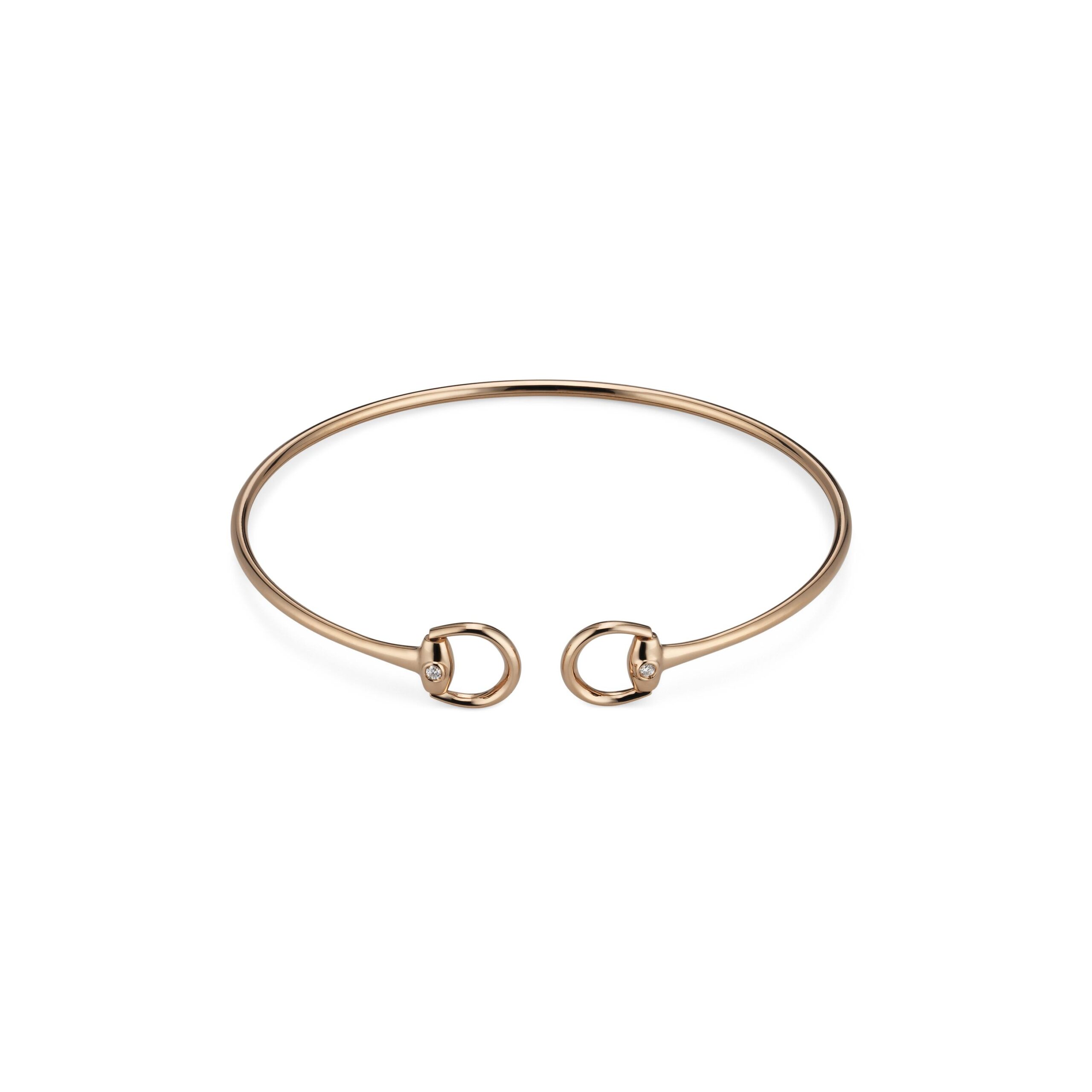 Bracciale rigido con diamanti e Morsetto oro 18k
