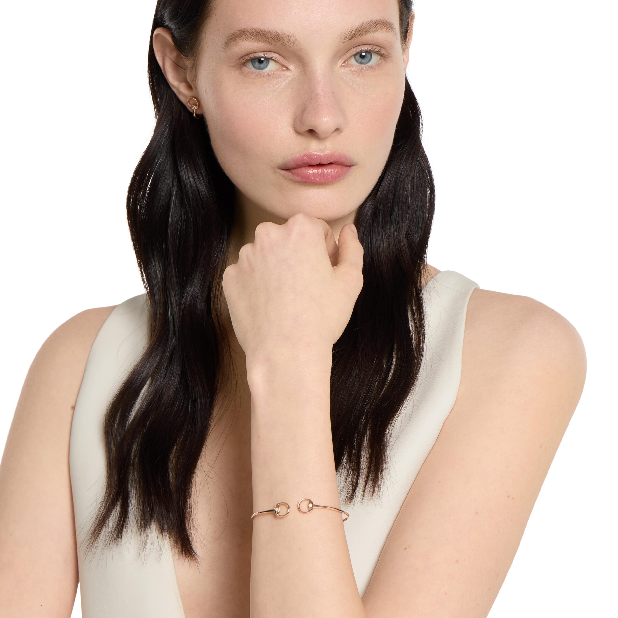 Bracciale rigido con diamanti e Morsetto oro 18k