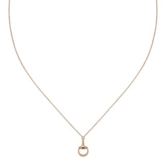 Collana pendente diamante Gucci Horsebit oro 18k
