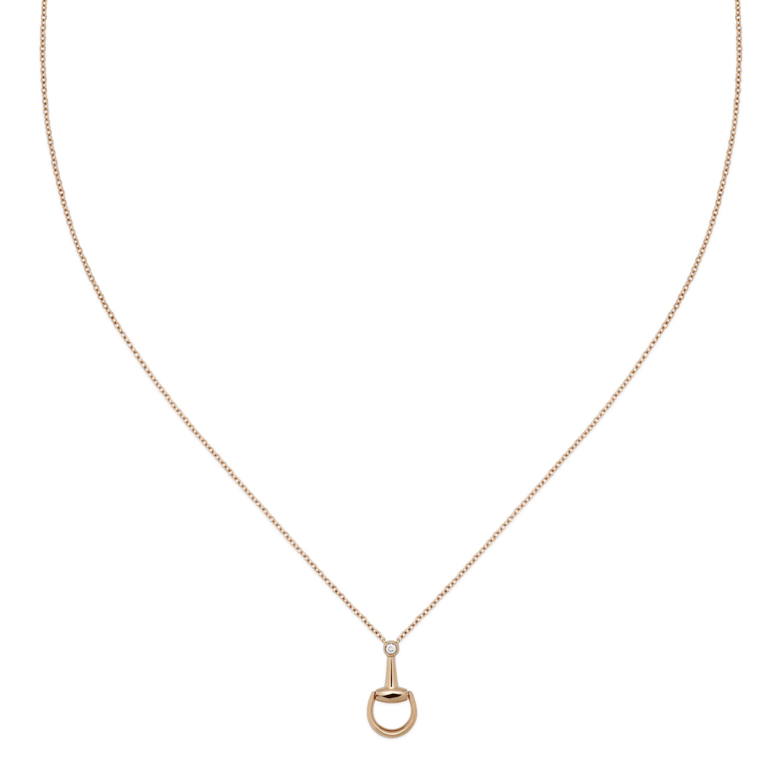 Collana pendente diamante Horsebit oro 18k