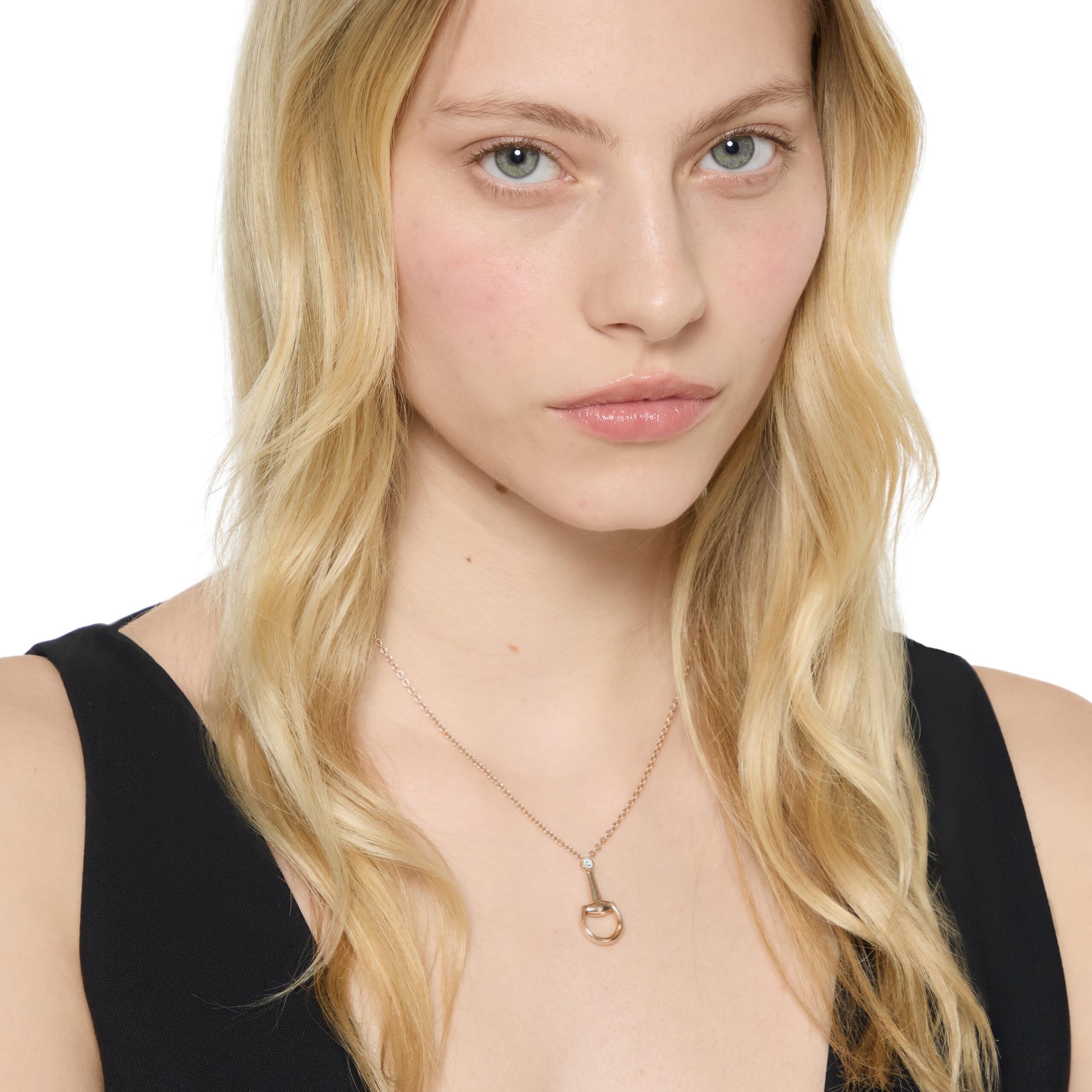 Collana pendente diamante Horsebit oro 18k