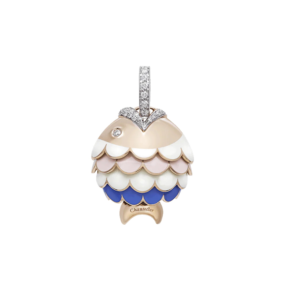 Ciondolo Campanella Pailettes Pesce Blu Capri