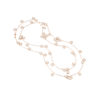 Collana Pailettes Lunga in Oro Rosa 18kt e Smalto Bianco