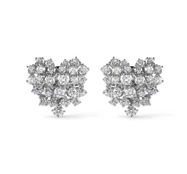 Orecchini Mimosa Oro Bianco e Diamanti