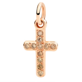 Ciondolo Croce Oro Rosa & Diamanti