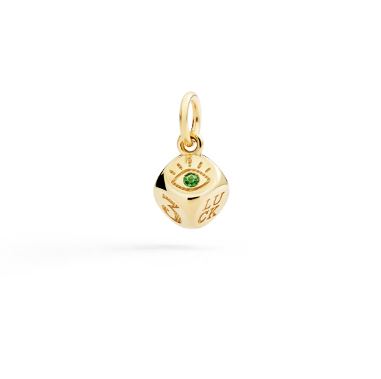 Ciondolo Dado Oro Giallo & Tsavorite